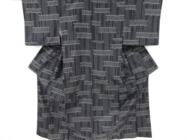 JAPANESE KIMONO / TSUMUGI / WOVEN ABSTRACT PATTERN